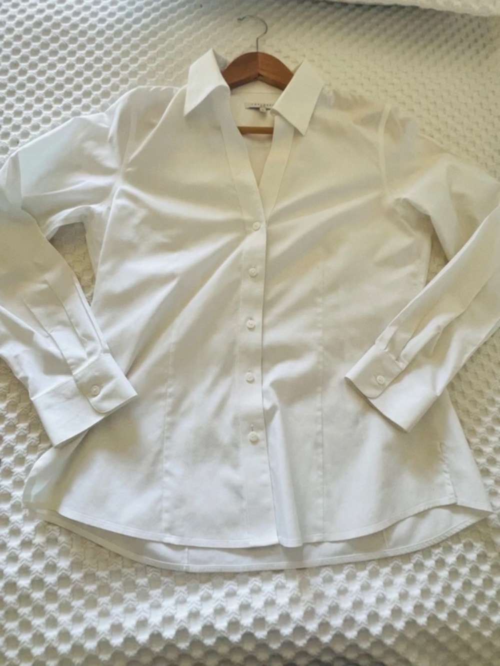 Foxcroft White No Iron Shirt Size 10 (fitted) - Picture 2 of 8